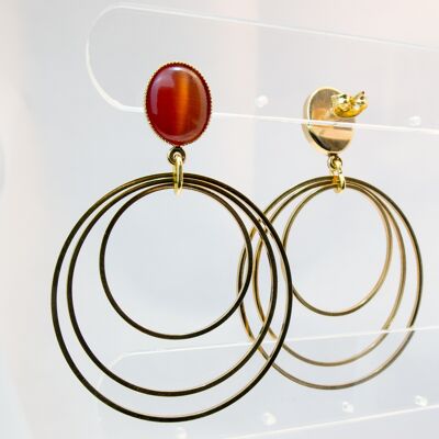 Borchie, placcate oro, arancione (325,4)