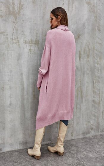 Cardigan oversize à gros plis vieux rose 2