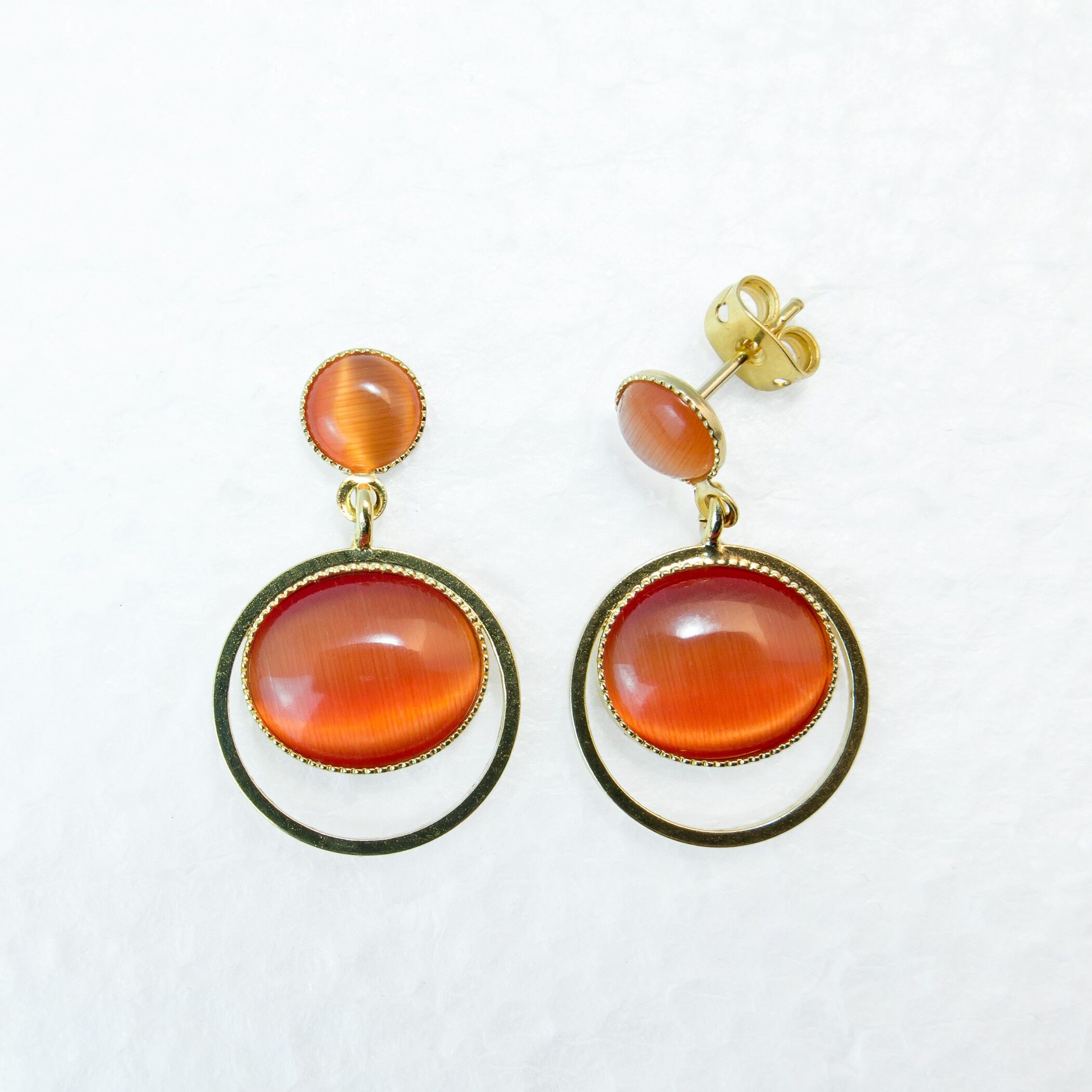 Ohrstecker, vergoldet, orange (344.4)