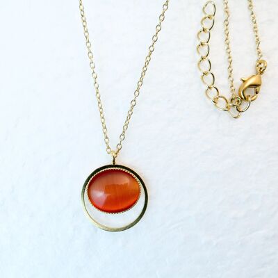 Necklace, gold-plated, orange (K345.4)