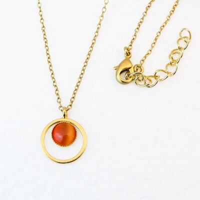Halskette, vergoldet, orange (K235.4)