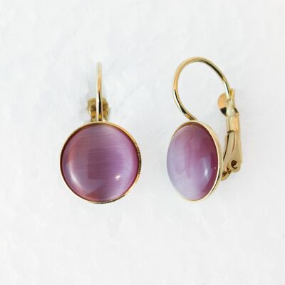 Boucles d'oreilles, plaqué or, rose (266.5)