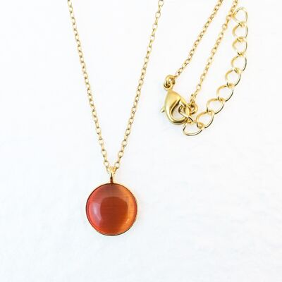 Collana, placcata oro, arancione (K266.4)