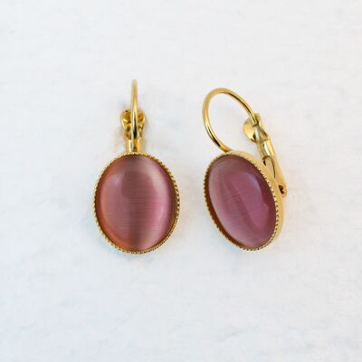 Boucles d'oreilles, plaqué or, rose (320.5)