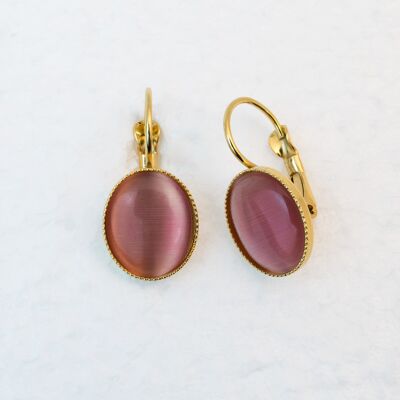 Earrings, gold-plated, rose (320.5)
