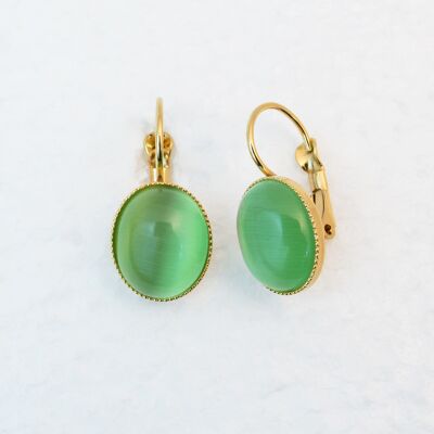 Pendientes, dorado, verde claro (320,6)