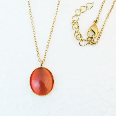 Necklace, gold-plated, orange (K320.4)