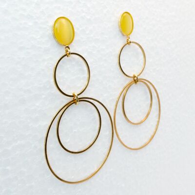 Clous d'oreilles, plaqué or, jaune (350.2)