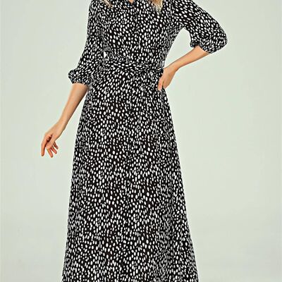 Shirt Dress In Royal Black & White Spot Print