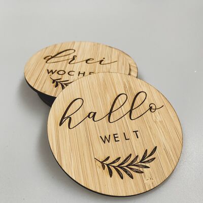 Wooden Milestone cards - German