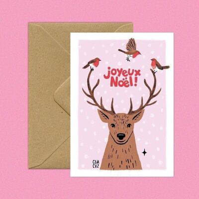 Reindeer and robin 🦌 | christmas greeting card