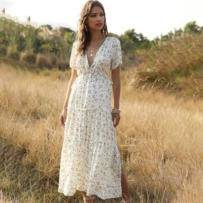 Boho ladies dress floral print | dress | women's clothing | various colors