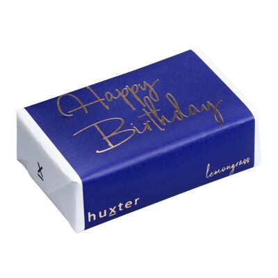 HUXTER BAR SOAP Happy Birthday - Navy/Rose Gold Foil