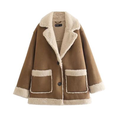 veste en peluche pour femme | marron | nounours | veste femme | vêtements pour femmes | automne hiver