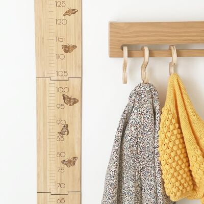 Toise en bois pour enfants - papillon