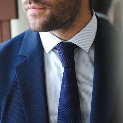 Cravatta lavorata a maglia - Blu navy