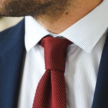 Cravate en tricot - Bordeaux 1