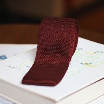 Cravate en tricot - Bordeaux 2