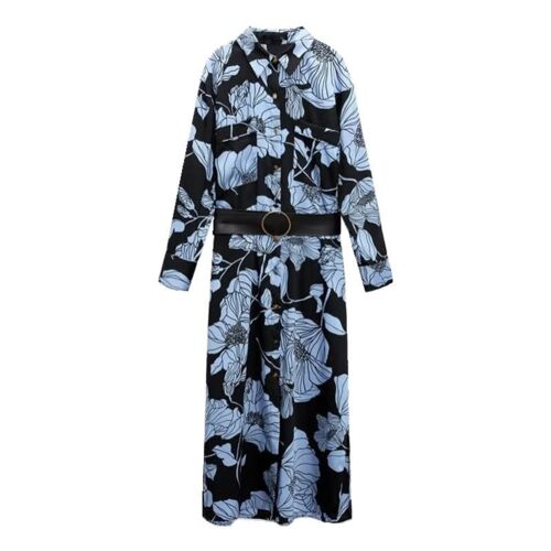 Dames jurk met print | blauw | 100% Polyester