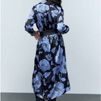 Robe femme avec imprimé | bleu | 100% Polyester 2