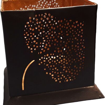 Square birch leaf tealight holder - AS7116M