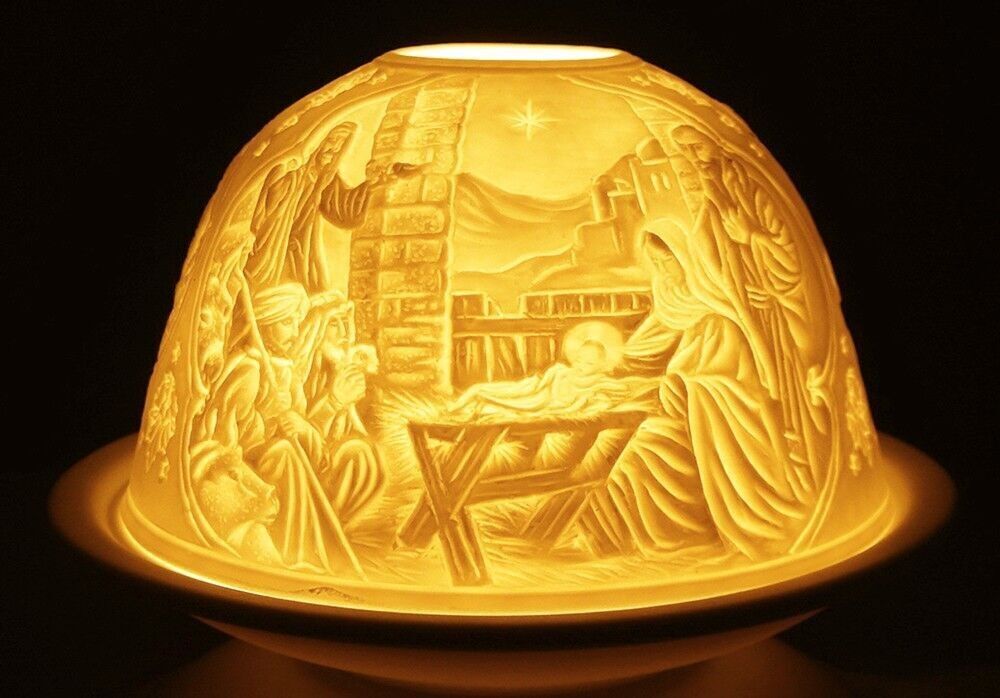 Portacandele in porcellana per presepe - HV857