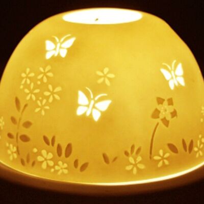 Butterflies porcelain tealight holder - HV865