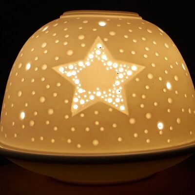 Star Teelichthalter aus Porzellan - HV874