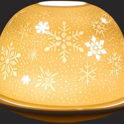 Schneeflocken-Teelichthalter aus Porzellan - HV881