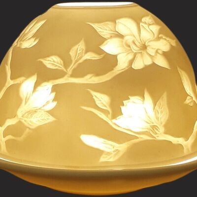 Photophore porcelaine fleur - HV882