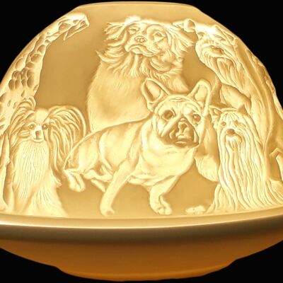 Photophore porcelaine chiens - HV890