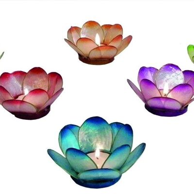 Mother-of-pearl flower tealight holder - LN1