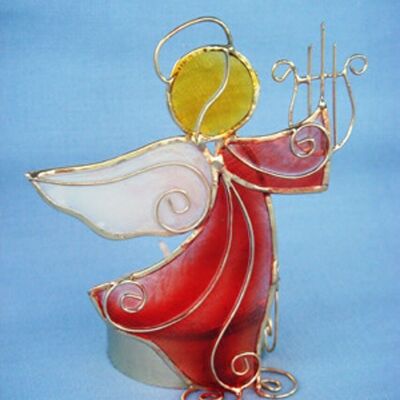 Mother-of-pearl angel tealight holder - LN809