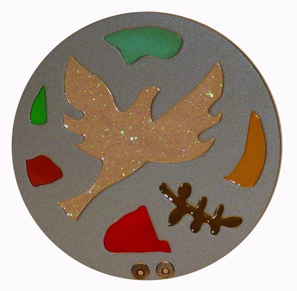 Portacandele in vetro colorato colomba - PM885