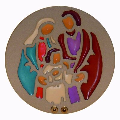 Portacandele in vetro colorato Sacra Famiglia - PM892