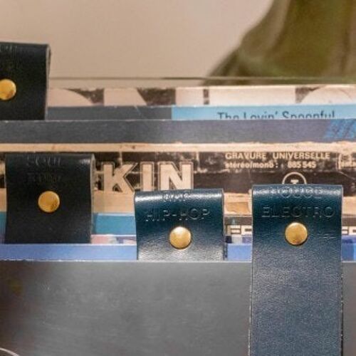 Séparateurs de vinyles en cuir -  Genres musicaux - Bleu