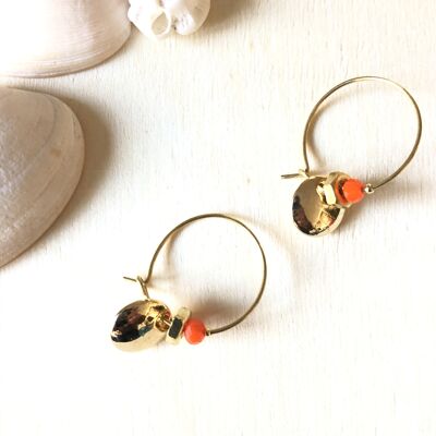Orange nut hoop earrings Oh la la!
