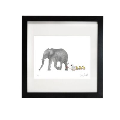 Elephant and Ducks - Framed Limited Edition Print