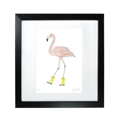Flamingo – gerahmter Druck in limitierter Auflage