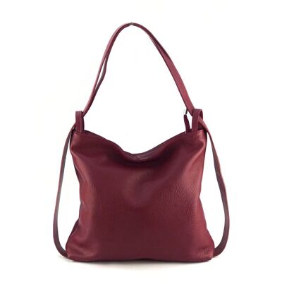 Leather Shopper / Backpack Futura - autumn red