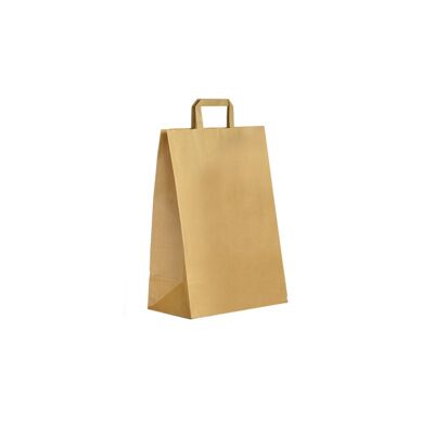 KRAFT BAG WITH FLAT HANDLE 22X10H28CM