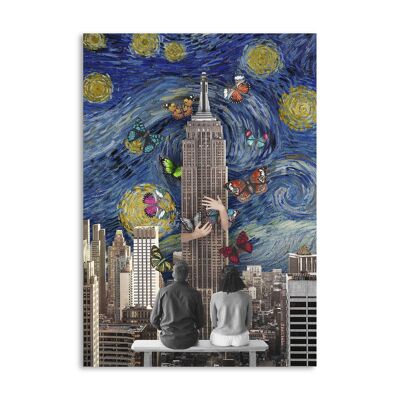 Melli Mello Skyline by Night mural 80x120cm