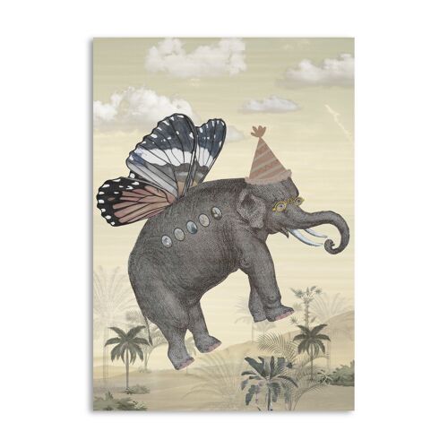 Melli Mello Flying elephant wall art 80x120cm
