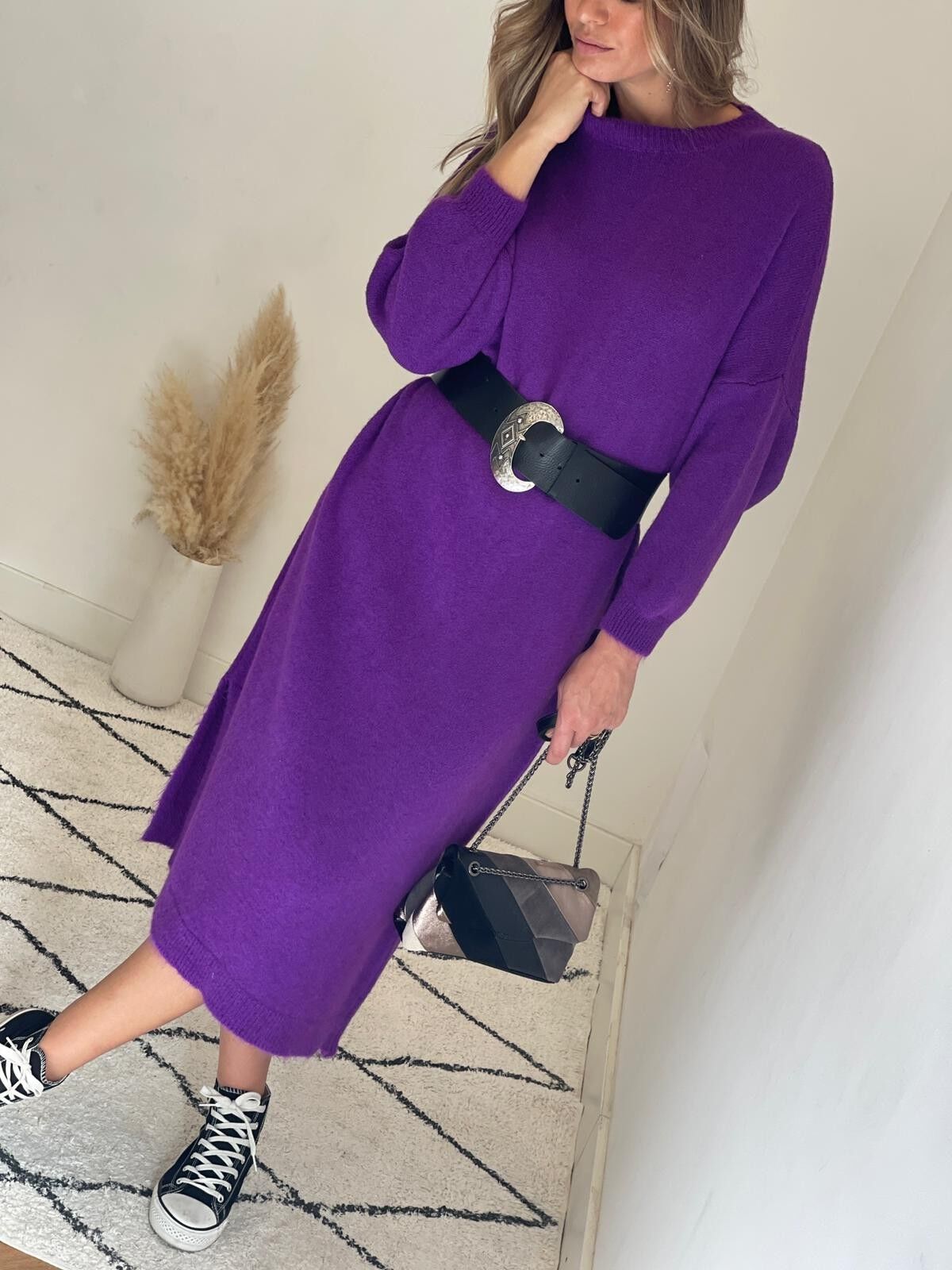 Robe pull violette sale