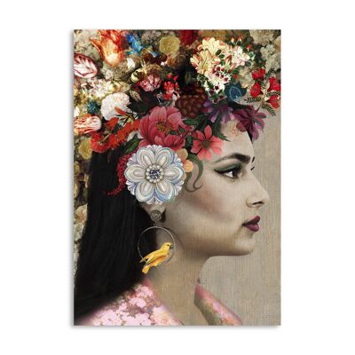 Melli Mello Head full of flowers wall art 70x100cm