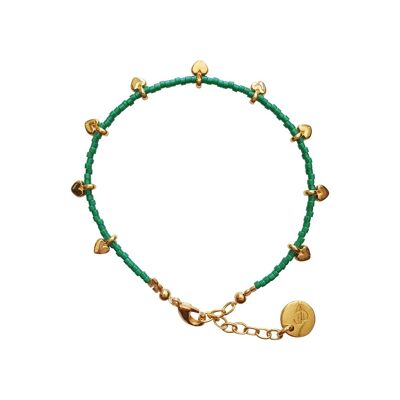 pulsera - corazón verde