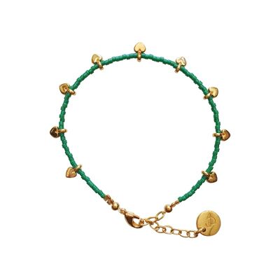 bracelet - heart green