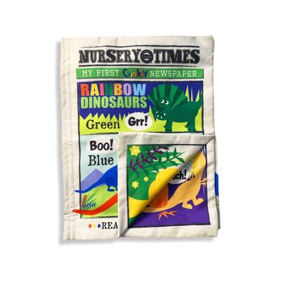 Nursery Times Crinkly Newspaper - Dinosaurios arcoíris