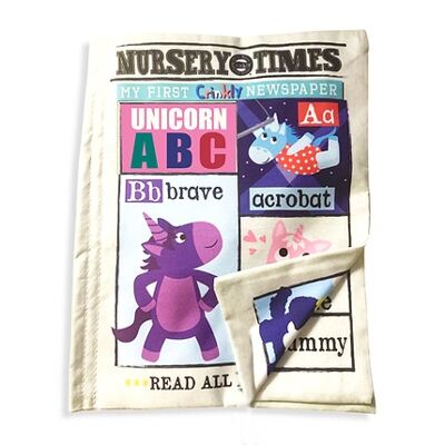Nursery Times Crinkly Newspaper - Licornes