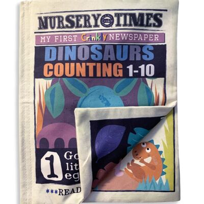 Nursery Times Crinkly Newspaper - Compte de dinosaures